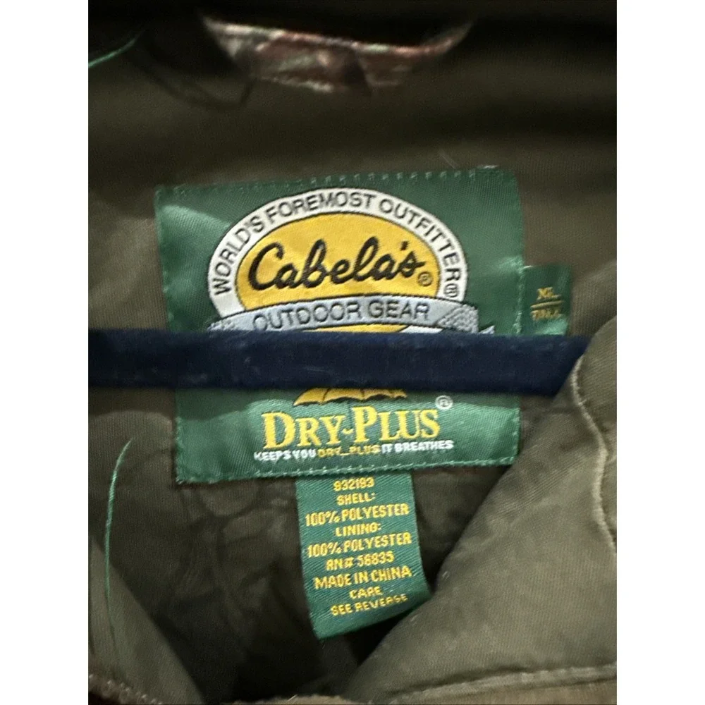 Cabelas Dry-Plus ScentLok Realtree Camo Hunting Jacket Mens XL Tall Hooded